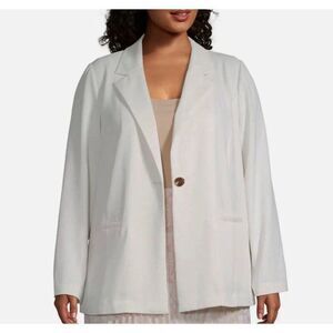 NEW Worthington Women White Blazer Jacket Large Old Money Minimalist Office Chic